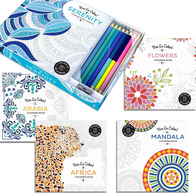 Ultimate Adult Coloring 5 Book Set with Pencils and Sharpener - $18.49 (Reg. $60)