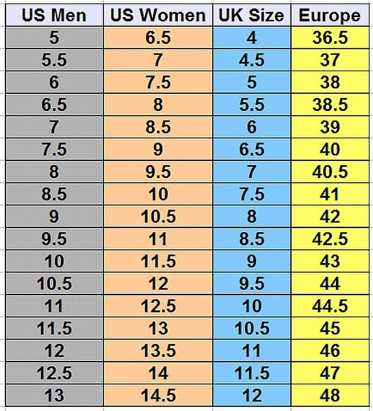 Italian Shoe Size Chart For Women