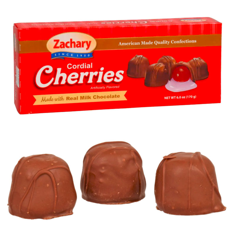 CHOITCHERRY まとめ売り 6 Boxes of Zachary's Milk Chocolate Cordial Cherries - SHIPS FREE