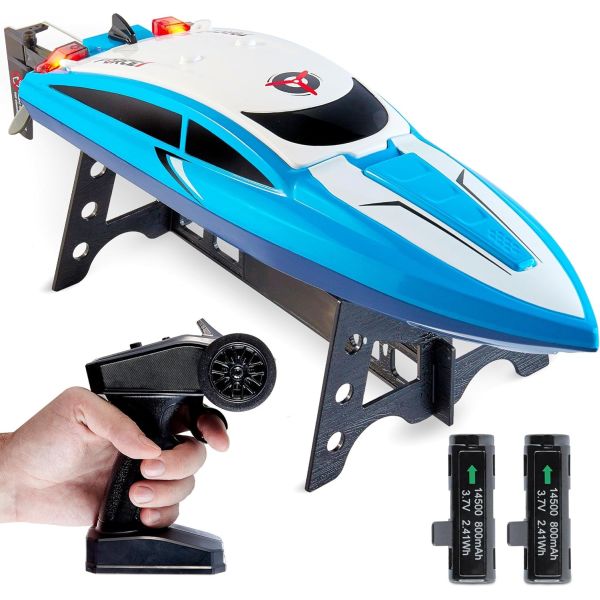 Force1 Velocity Fast RC Boat for Pools and Lakes - Even Dives Underwater! For Adults and Kids - 2 Rechargeable Batteries Included - Great deal because you will receive blue, green or red at random - Order 2 or more and SHIPPING IS FREE!
