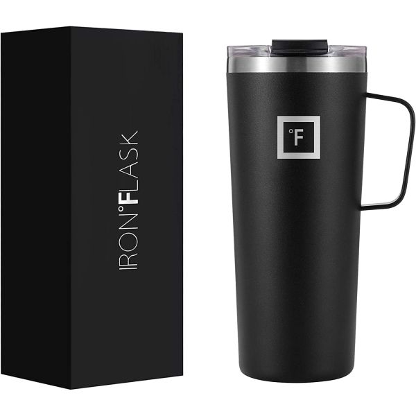 24 Ounce IRON °FLASK Grip Vacuum Insulated Stainless Steel Coffee Mug - Leak Proof Hot Cold - $24 on amazon with 9,000+ 5-star reviews (see additional image), just $14.99 from us! - GREAT deal because you will receive a random color - Order 4 or more and SHIPPING IS FREE!