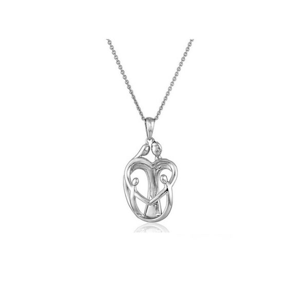 18K White Gold Plated Mother a...