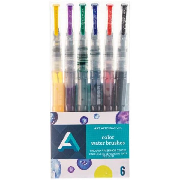 Art Alternatives Waterbrush Paint Markers - Set of 6 Colors - These are ...