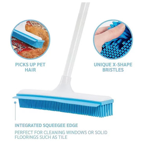 The X-Broom - All Purpose Rubber Bristle Broom - Use indoor or outdoor ...