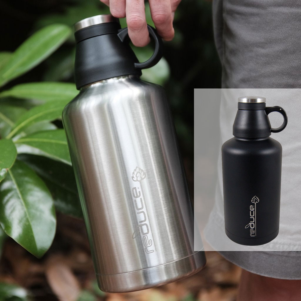 Reduce Vacuum 64-Ounce Beer and Beverage Growler - Available In Black or Silver - One for $15 or Three or more for only $11.99 each! SHIPS FREE!