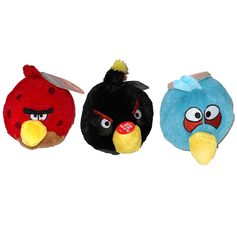 Hartz Angry Birds Plush Launcher Dog Toy w/Squeaker 3 Pack Set
