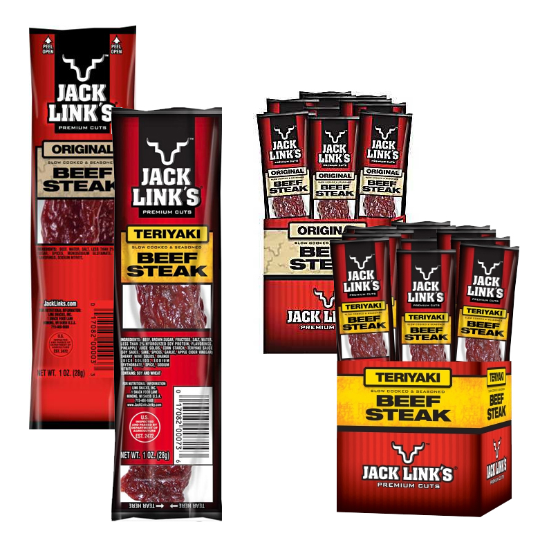 8 Pack - Jack Links Beef Steak 1oz Stick - Choose Original or Teriyaki - $8.99 - Ships Free