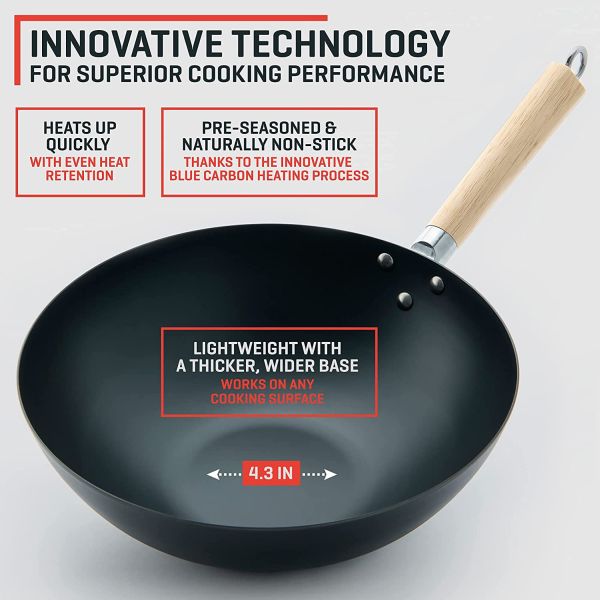 Uno Casa Carbon Steel Wok Pan - Thumbnail 5