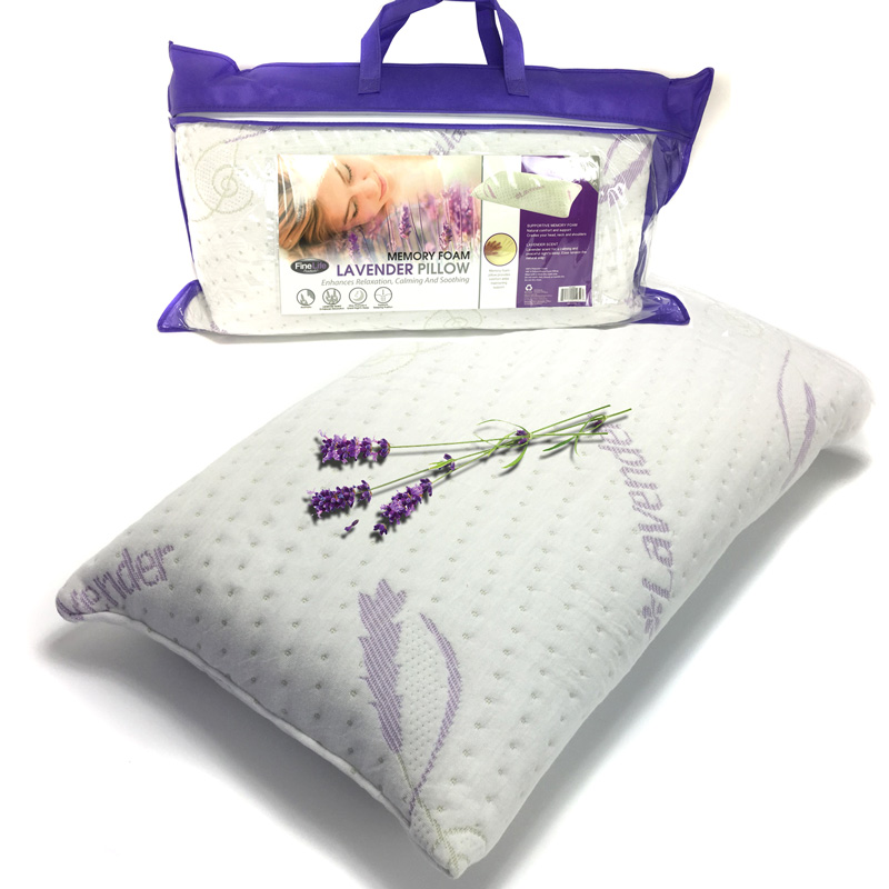 Memory Foam Lavender Infused Pillow Supportive With Soothing Lavender