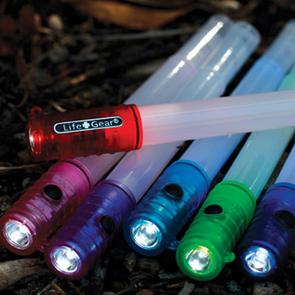 5 Pack of Life Gear 4 in 1 LED Glow Stick Flashlight w/ Whistle