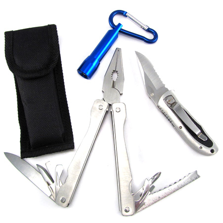 Multi Tool + Lock Back Knife + Keychain Flashlight - $3 - Ships Free