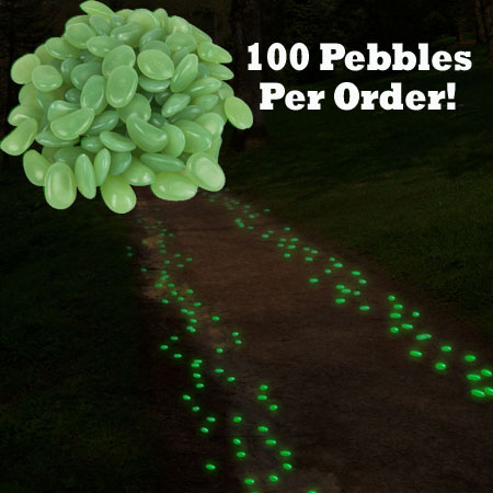100 Glow in the Dark Garden Pebbles