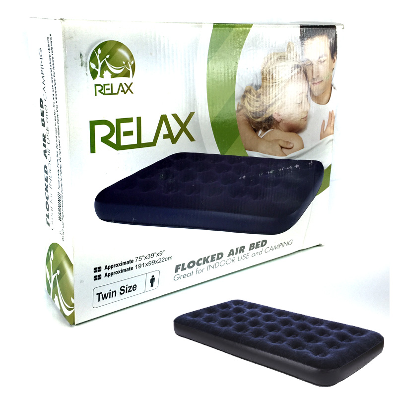 Relax Flocked Air Bed Twin Size Great For Indoor Use Or Camping Sold Out