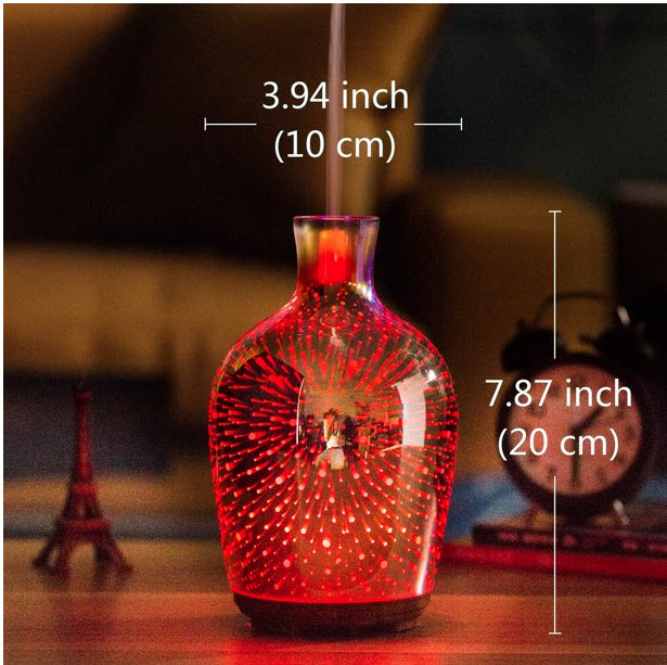 Color Changing LED Light Vortex Glass Essential Oil Diffuser - Use with ...