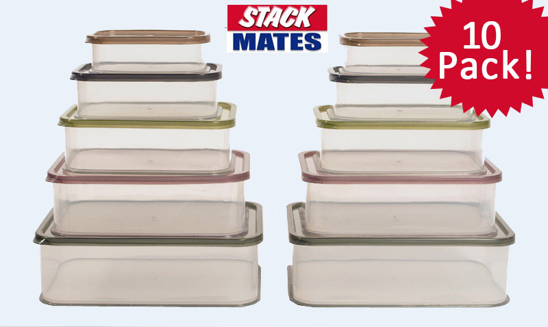 2 Pack - Stack Mates Stackable Food Containers - See the video to see ...