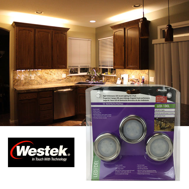 Set Of 3 Surface Mount Accent Under Cabinet Lighting Kit In Warm Set Of 3 Surface Mount Accent Under Cabinet Lighting Kit In Warm White By Westek One For 14 99 Or Three More 12 Each