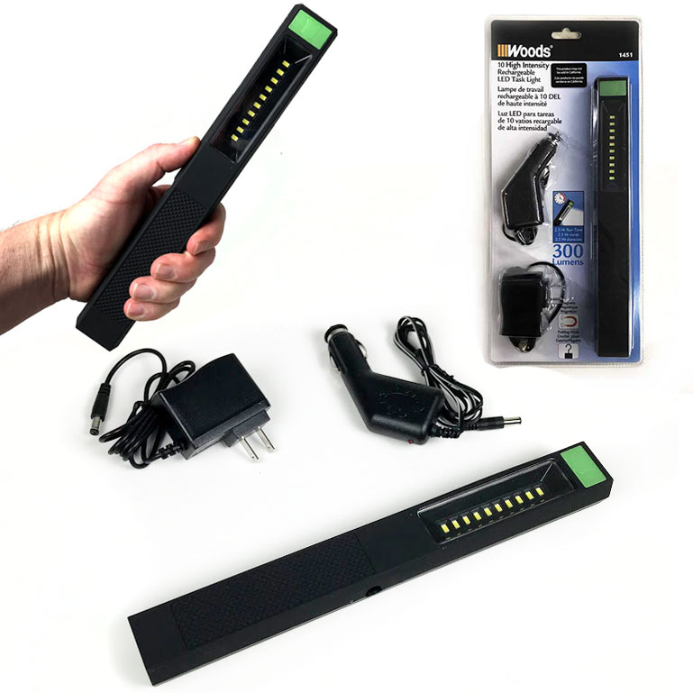 $9.99 (reg $42) Ultra Bright Magnetic COB LED Rechargeable Task Light With Hang Hook, AC & Car Chargers - SHIPS FREE!