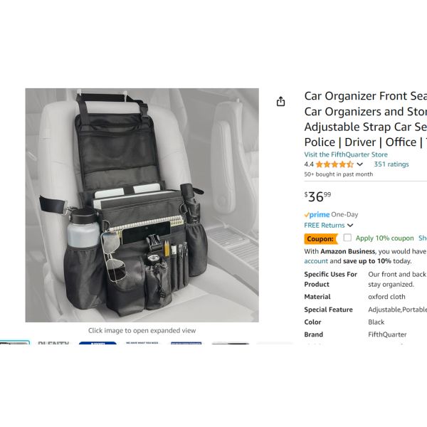 Car Seat Organizer - $37 on amazon with 5-star reviews - see additional ...